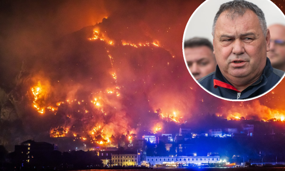 Slavko Tucaković na požaru u Omišu