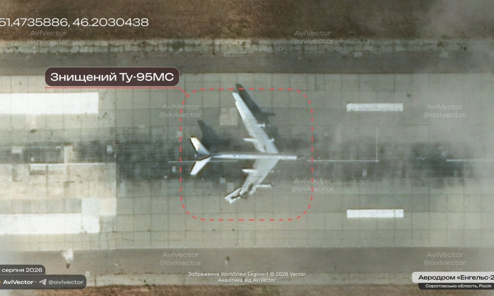 Uništeni ruski bombarder Tupoljev Tu-95MS