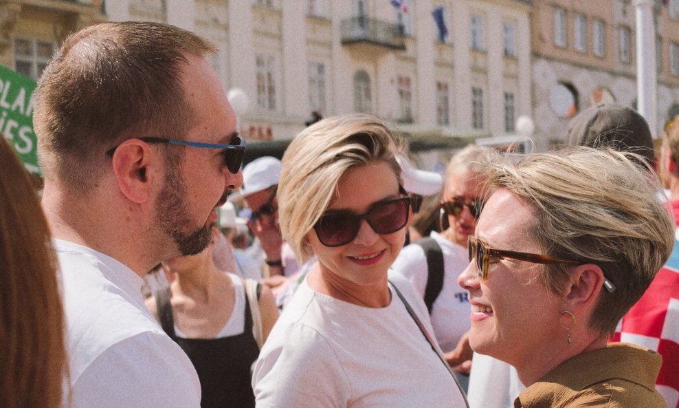 Tomislav Tomašević, Sandra Benčić i Ivana Kekin