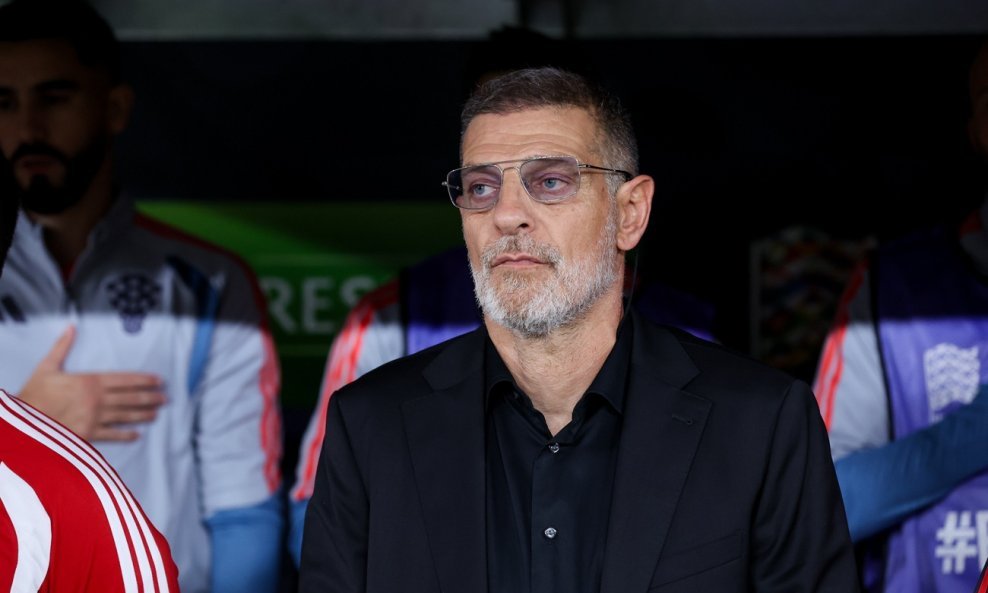 Slaven Bilić tijekom intoniranja himne