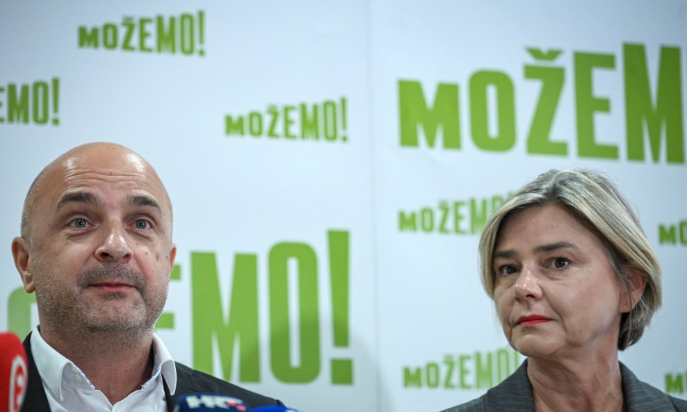 Konferencija za medije stranke Možemo: Gordan Bosanac i Sandra Benčić