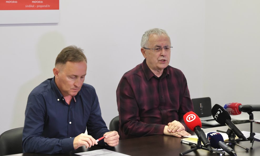 Željko Stipić, predsjednik Sindikata Preporod (desno)