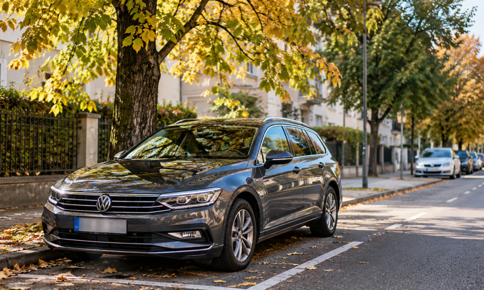 Jesenska ulica s parkiranim Volkswagenom