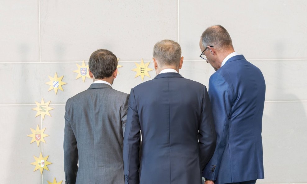 Emmanuel Macron, Donald Tusk i Friedrich Merz
