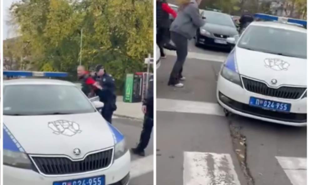 Privođenje muškarca koji je htio zaustaviti autobus SNS-a