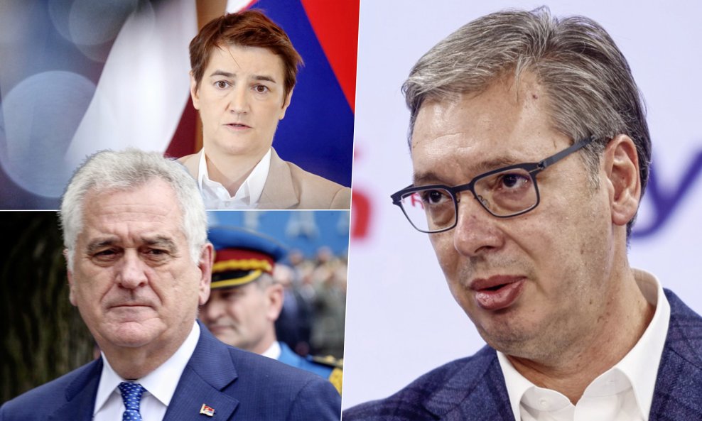 Aleksandar Vučić, Ana Brnabić i Tomislav Nikolić (kolaž)