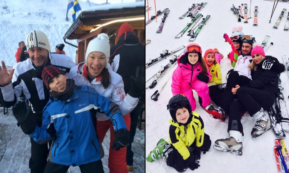 Giuliano i Jole s obiteljima na skijanju