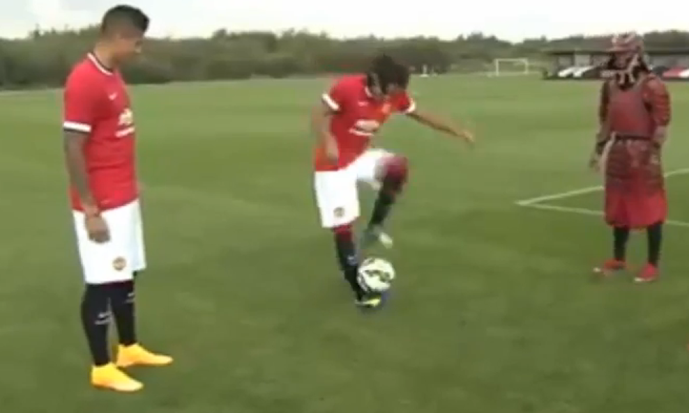 Samuraj na treningu Manchester Uniteda