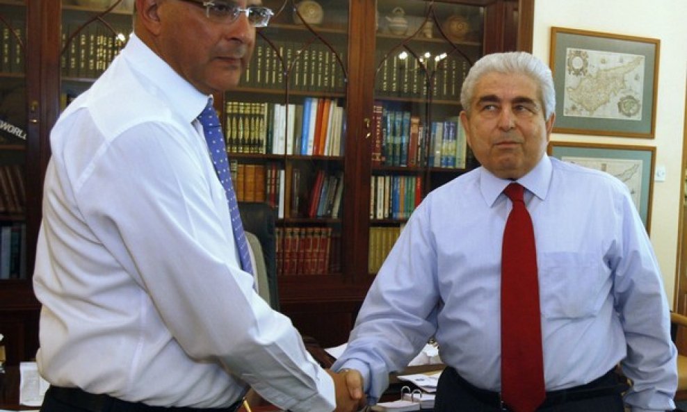 Demetris Christofias (desno) i šef demokrata Marios Karoyan