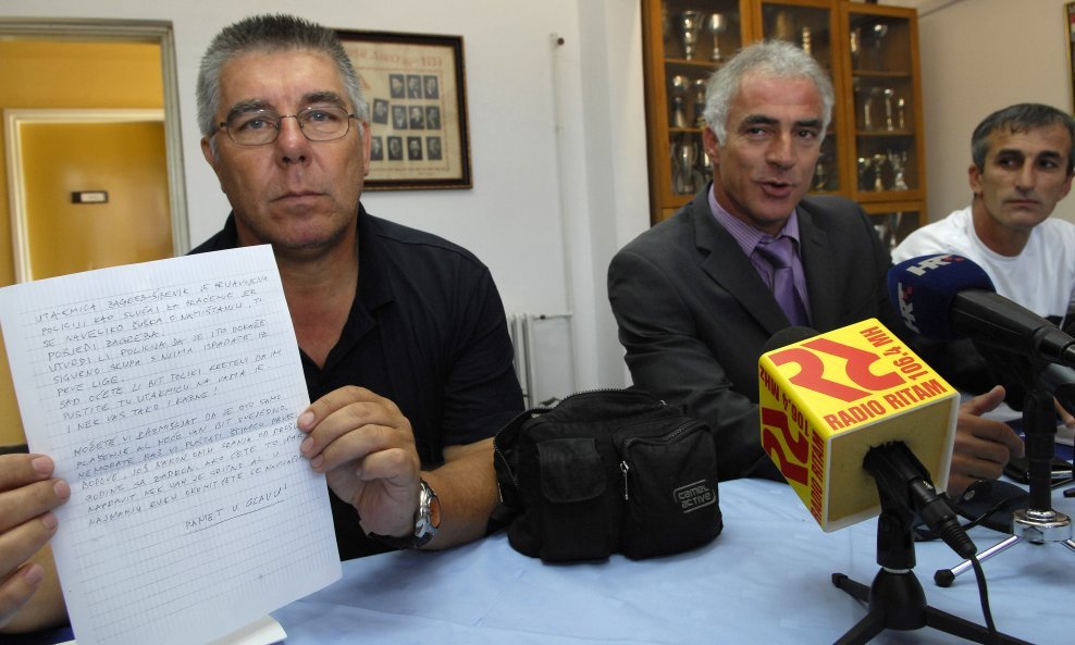 direktor HNK Šibenika Marko Karađole presjednik Goran Pauk i trener Branko Karačić