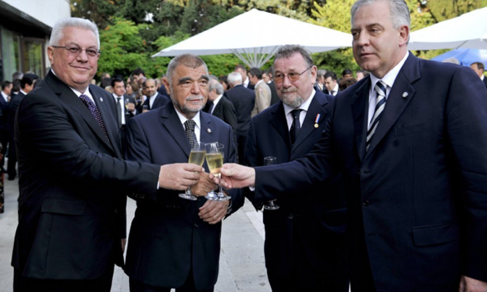 Luka Bebić, Stjepan Mesić, Vladimir Šeks i Ivo Sanader