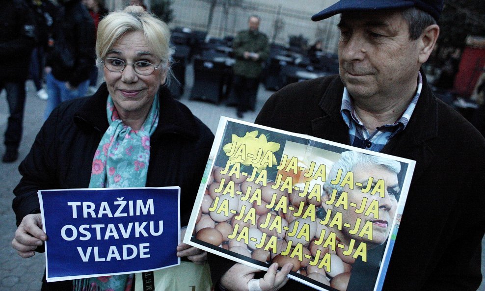 Ankica Lepej - prosvjed ostavka vlade