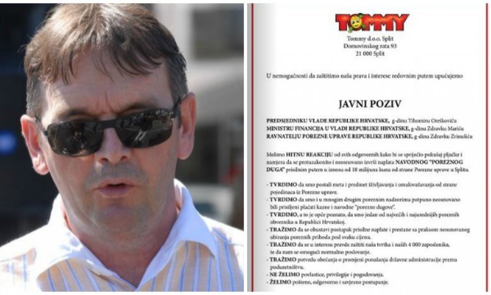 Tomislav Mamić Tommy otvoreno pismo zbog porezne presije