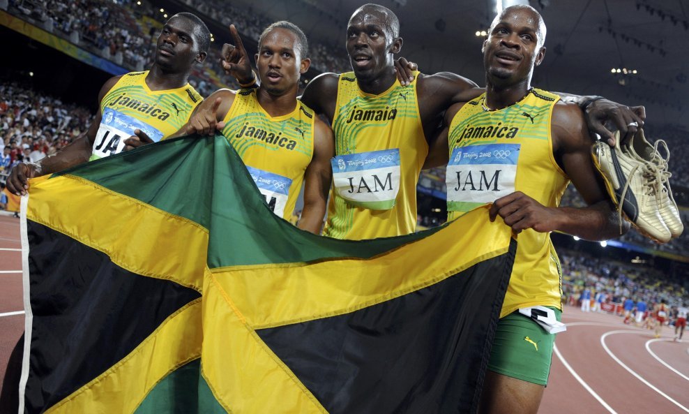 Asafa Powell, Usain Bolt, Michael Frater, Nesta Carter