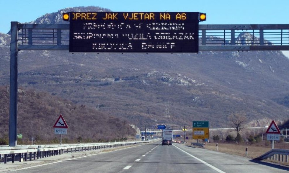 VJETAR A6 AUTOCESTA RIJEKA ZAGREB