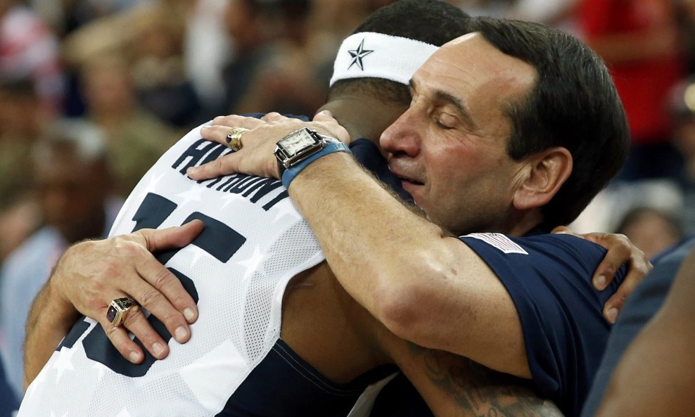 Mike Krzyzewski i Carmelo Anthony