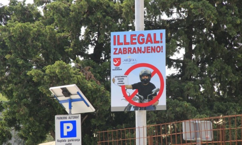 Iznajmljivači apartmani znak ilegalci