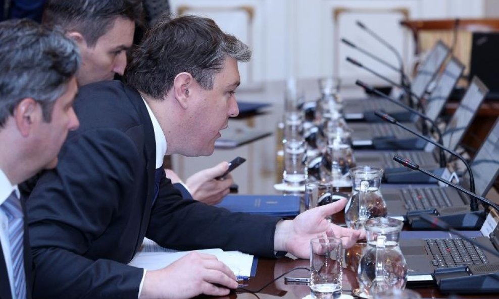 U Banskim dvorima odrzana je redovita sjednica Vlade RH, na kojoj se, izmedju ostalog, raspravljano o prijedlogu godisnjeg izvjesca o izvrsenju proracuna i dodatnom zaduzivanju HAC-a. Boris Lalovac. Photo: Patrik Macek/PIXSELL