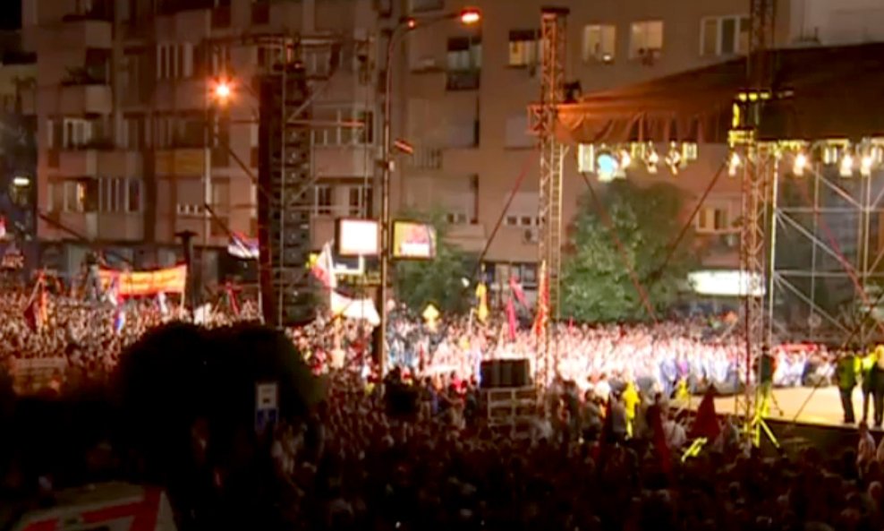 Skopje, prosvjed podrške premijeru Gruevskom