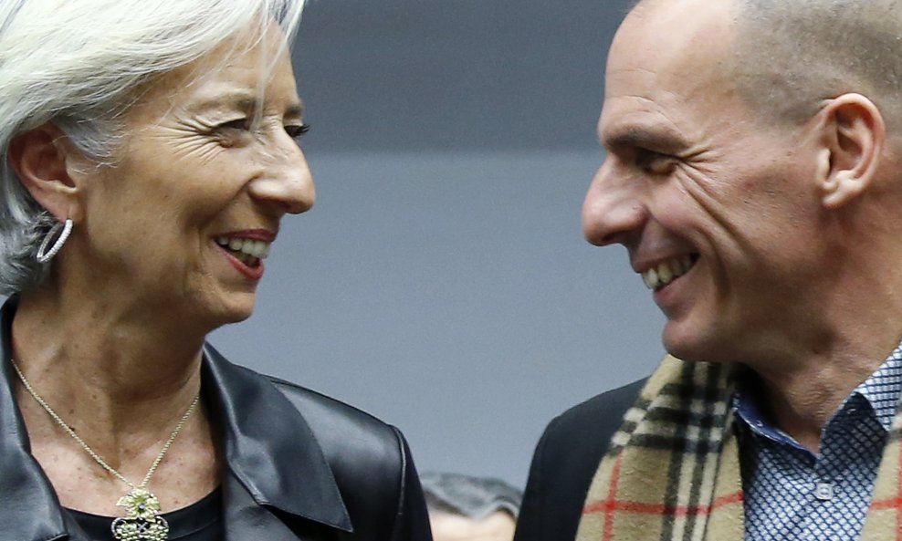 Christine Legarde MMF i Janis Varufakis Grčka