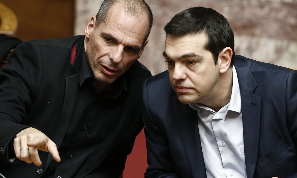 Janis Varufakis i Aleksis Cipras