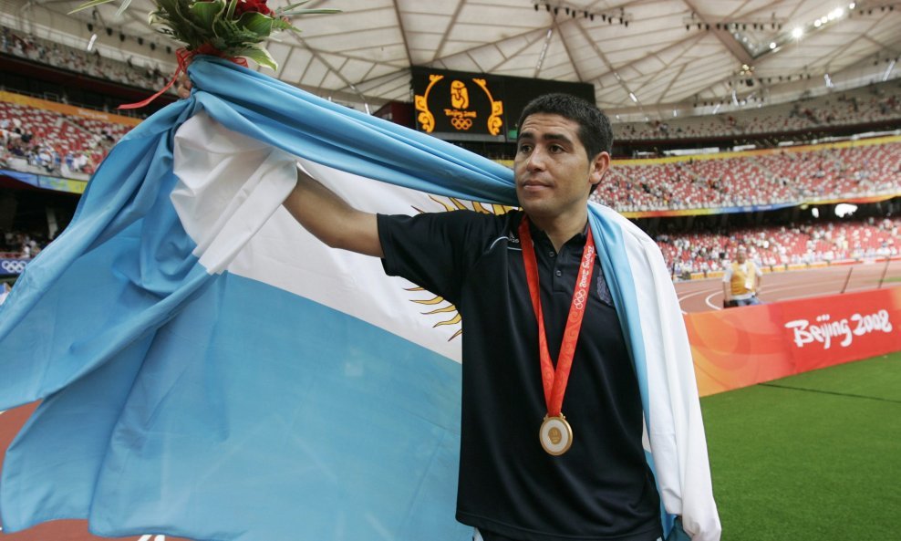 Juan Roman Riquelme argentinska nogometna Peking 2008.