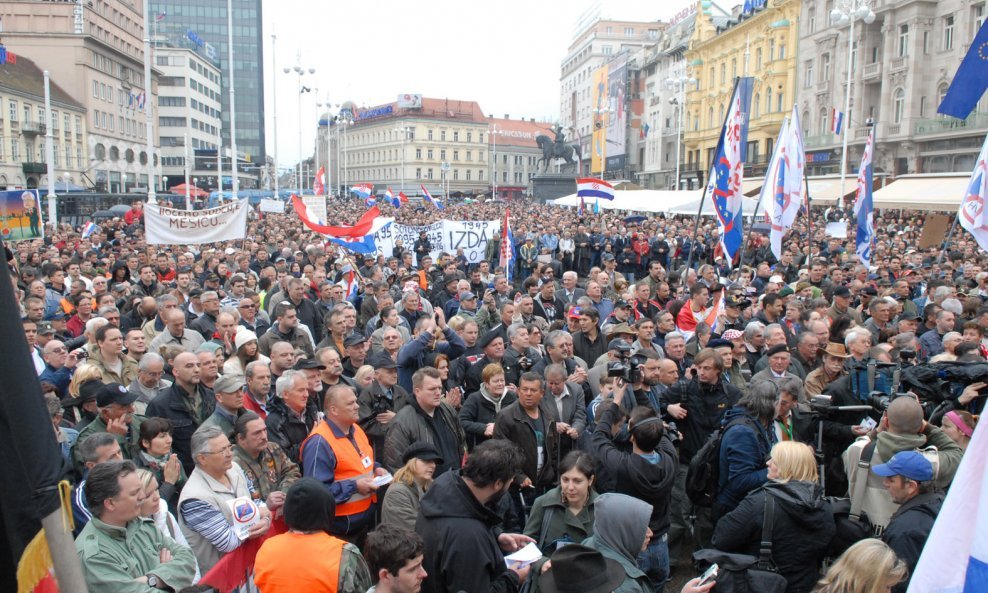 Prosvjed branitelja u Zagrebu 02