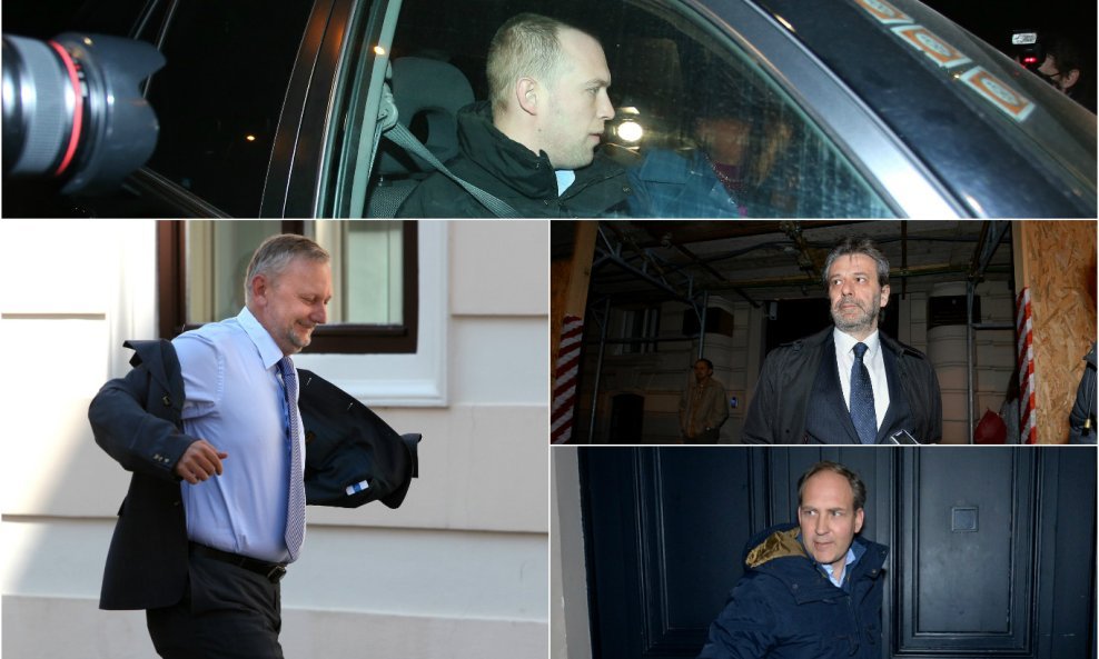 Tomislav Saucha, osumnjičenik u aferi te svjedoci Davor Božinović, Davor Huić, Stjepo Bartulica