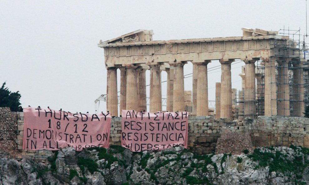 Prosvjed nije mimoišao ni Akropolu