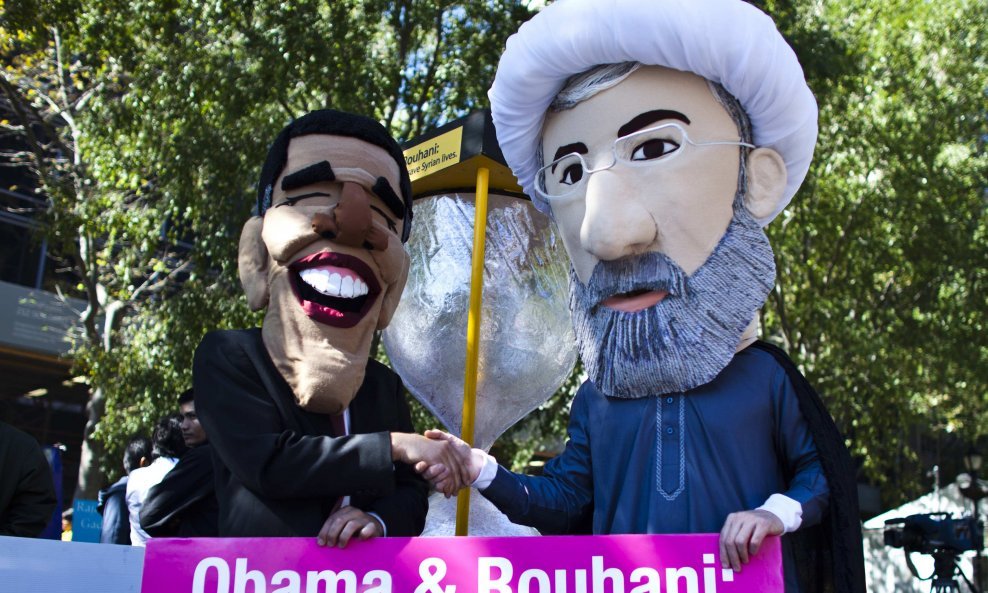 Barack Obama i Hasan Rohani karikature 