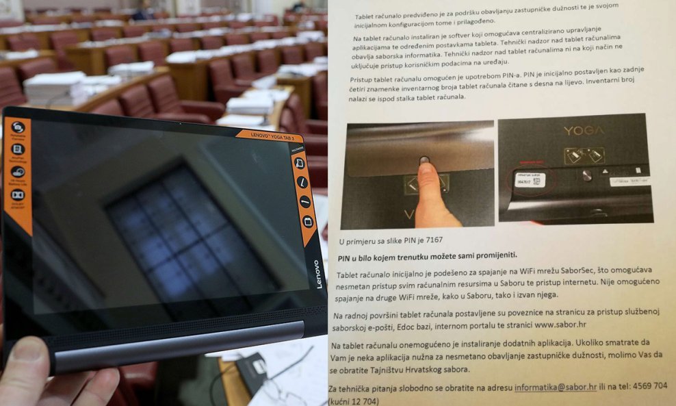 Saborskim zastupnicima tablet računala stigla su s uputama