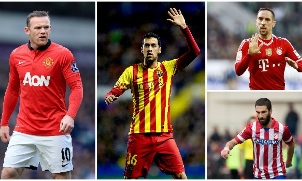 Rooney, Ribery, Turan i Busquets
