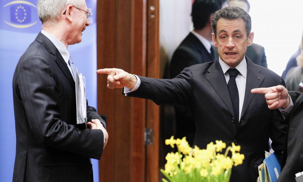 Francuski predsjednik Sarkozy i predsjednik Vijeća Europe Herman Van Rompuy 