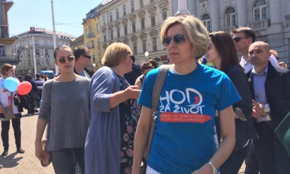 Sanja Orešković na prosvjedu Hod za Život