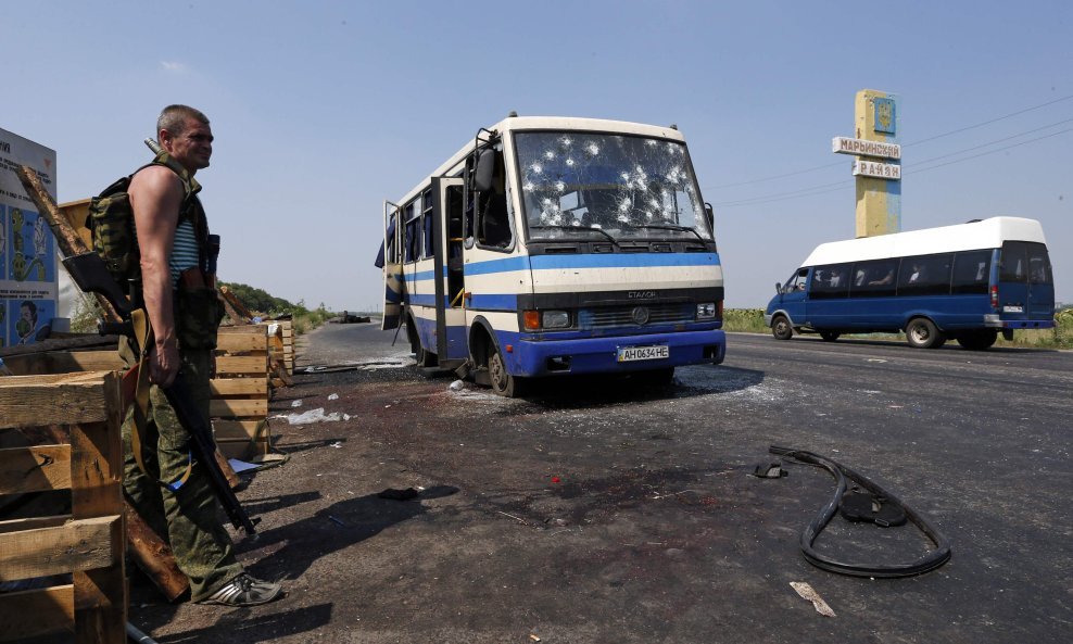 Autobus u kojem su stradali pripadnici Desnog sektora