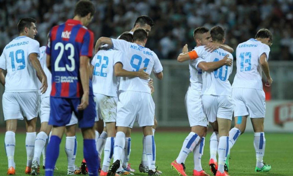 Rijeka slavi gol protiv Hajduka