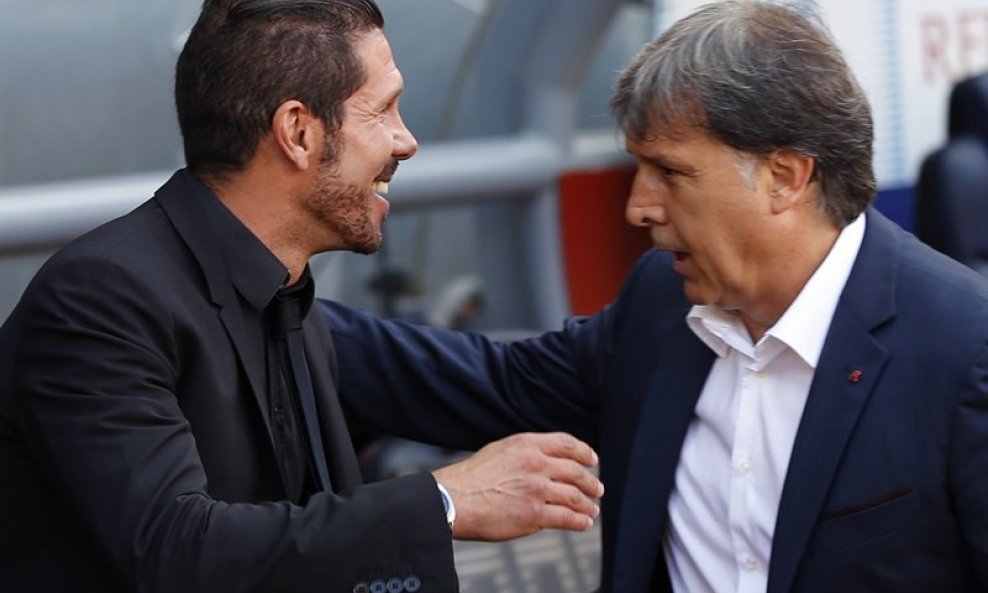 Barcelona - Atletico Madrid,  Gerardo Tata  Martino (R) i Diego Simeone