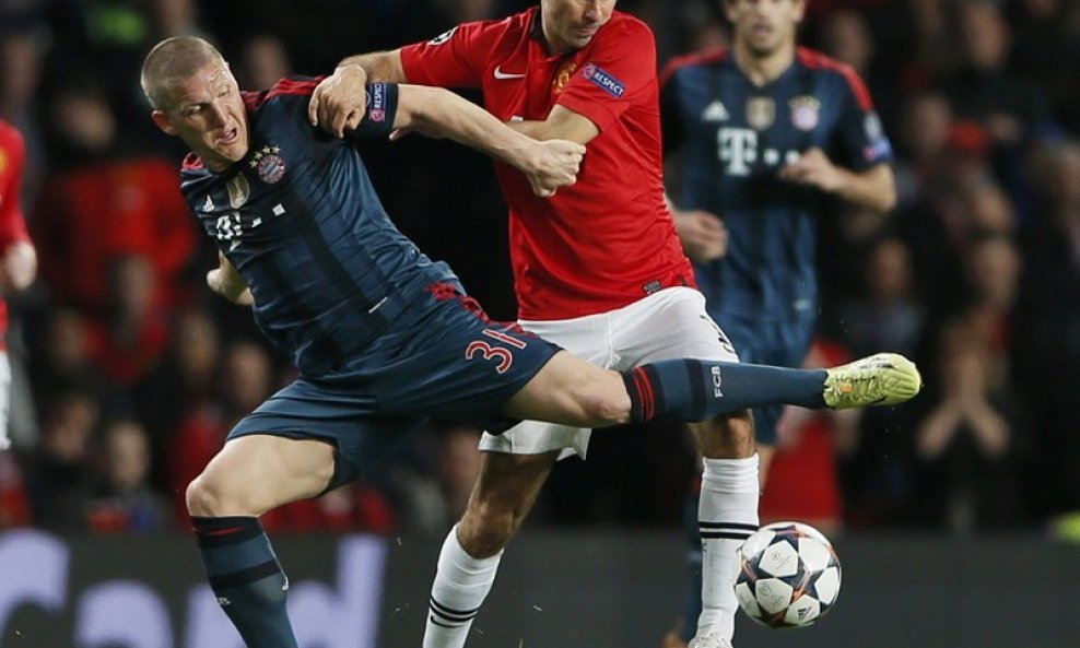 Manchester United - Bayern Munich,  Bastian Schweinsteiger i Ryan Giggs