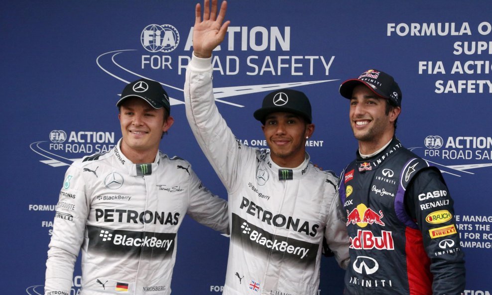 Nico Rosberg, Lewis Hamilton i  Daniel Ricciardo