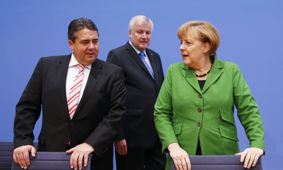 Angela Merkel,  Horst Seehofer i Sigmar Gabriel