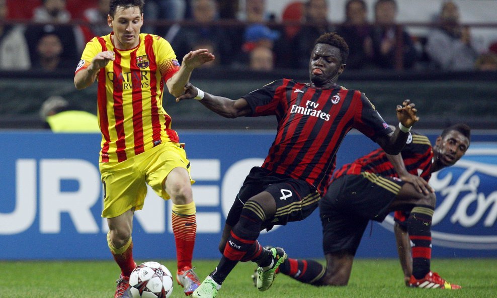 Milan - Barcelona, Lionel Messi i Sulley Muntari