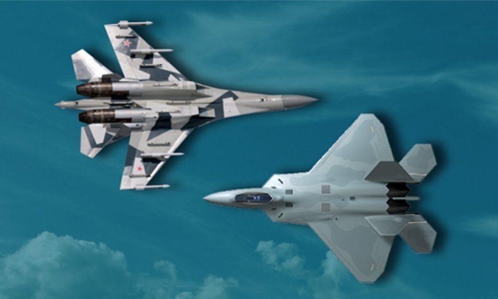 SU 35S F-22 ratni avioni grafika 