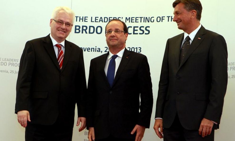 Borut Pahor, Francois Hollande i Ivo Josipović