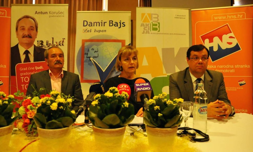 Anton Korošec, Vesna Pusić i Damir Bajs