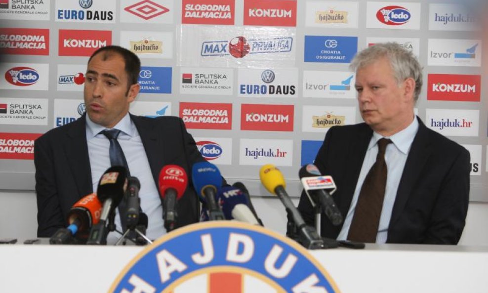 Igor Tudor i predsjednik Hajduka Marin Brbić