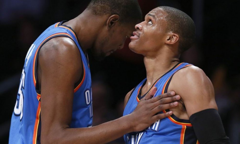 Kevin Durant (L) i Russell Westbrook