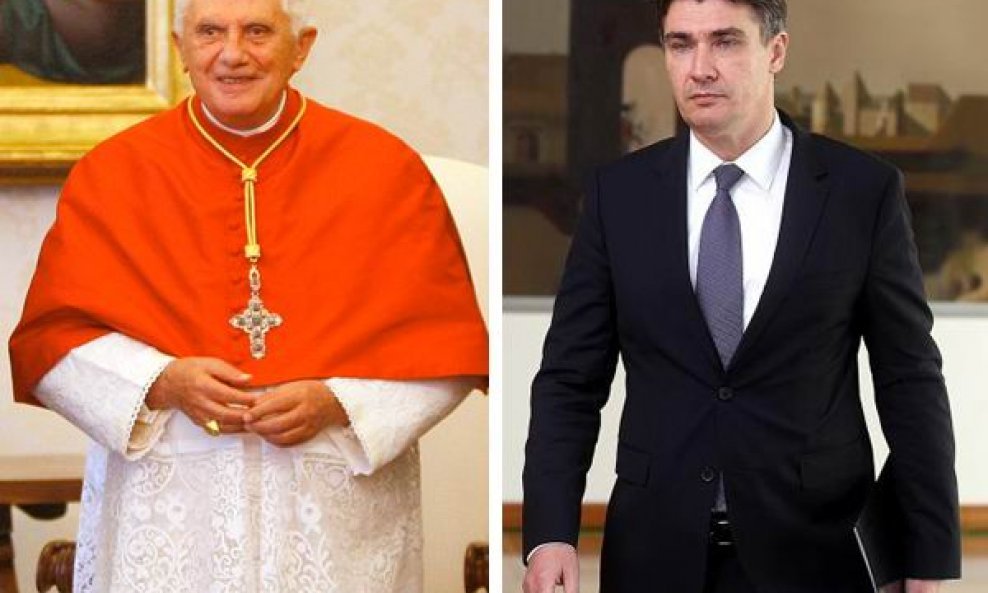 Papa Benedikt XVI i premijer Zoran Milanović