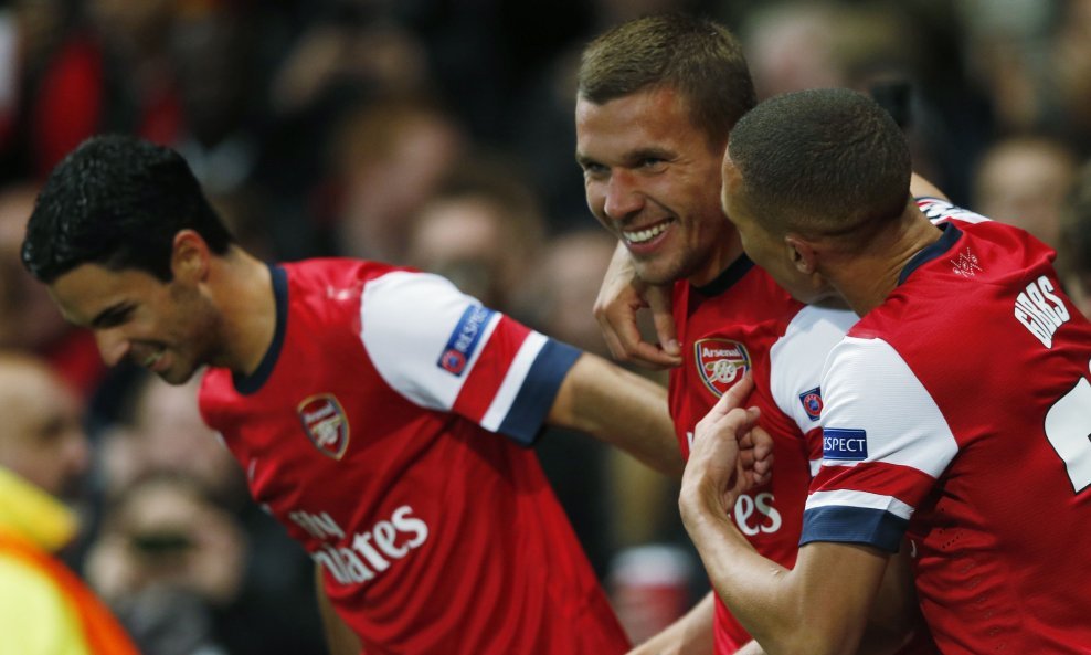 Lukas Podolski, Mikel Arteta, Kieran Gibbs (Arsenal)