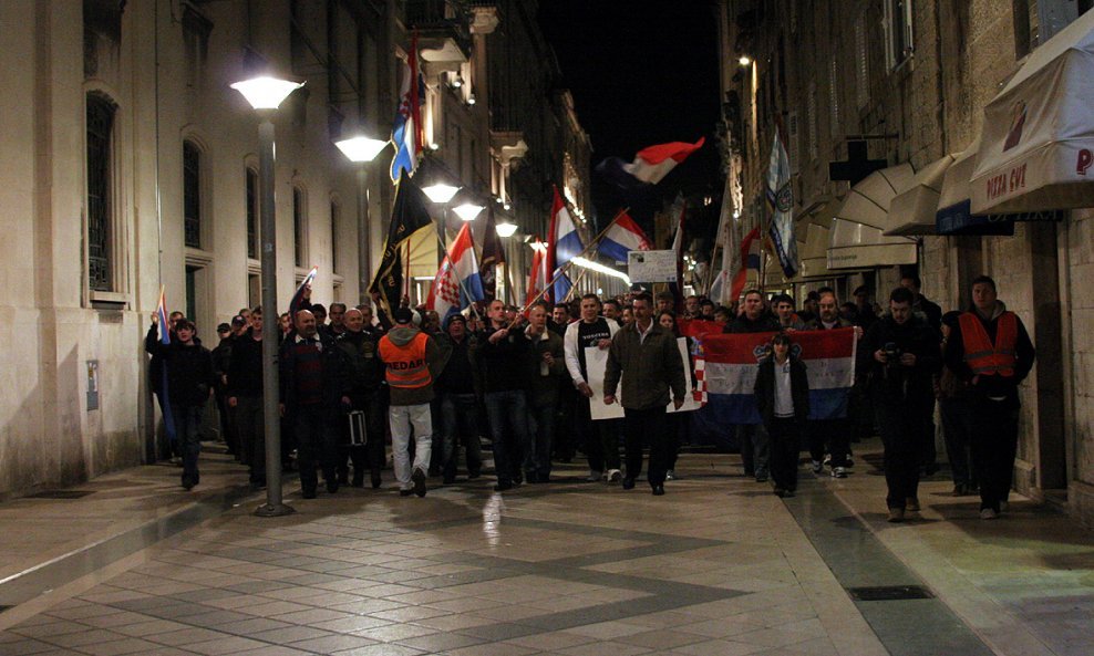 Braniteljski prosvjed u Splitu Marmontova