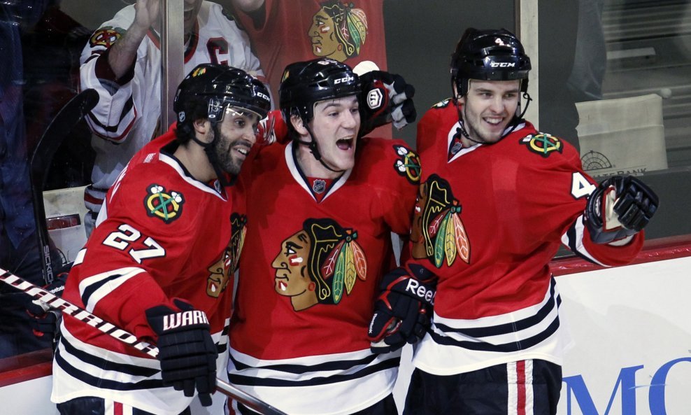 Chicago Blackhawks 2012 Andrew Shaw Johnny Oduya  Niklas Hjalmarsson